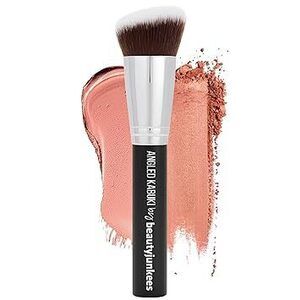 Angled Blush Brush For Cream, Liquid, Powder Makeup, Dense Synthetic Bristles To